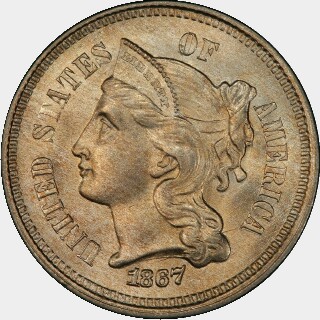 1867  Three Cent obverse