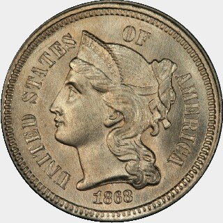 1868  Three Cent obverse