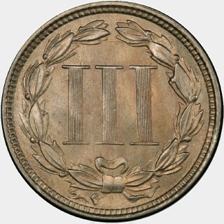 1870  Three Cent reverse
