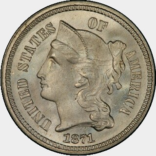 1871  Three Cent obverse