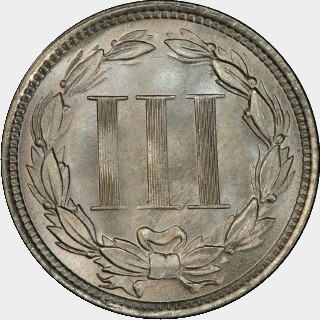 1874  Three Cent reverse