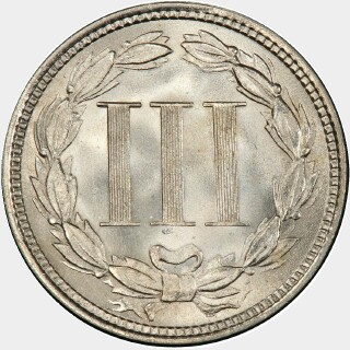 1875  Three Cent reverse