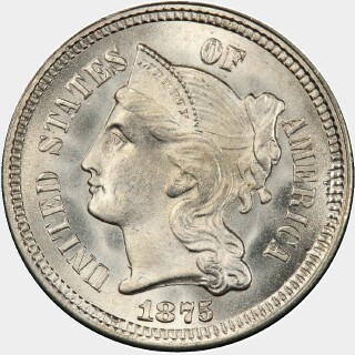 1875  Three Cent obverse