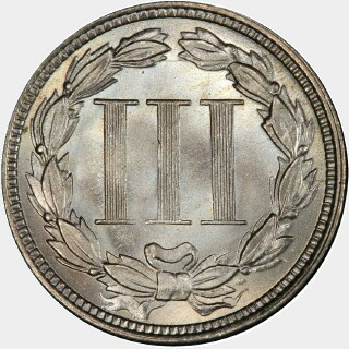 1876  Three Cent reverse
