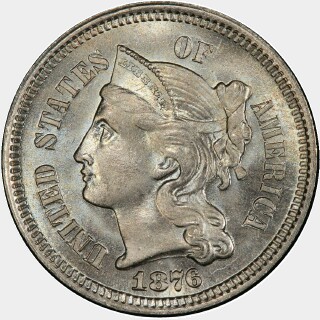 1876  Three Cent obverse