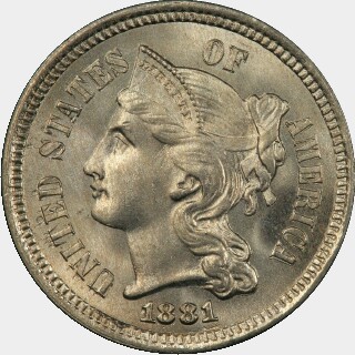 1881  Three Cent obverse