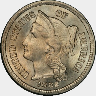 1882  Three Cent obverse