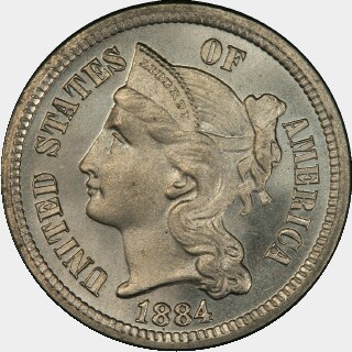 1884  Three Cent obverse