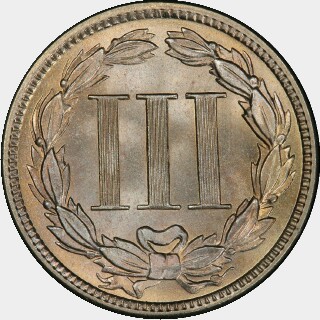 1885  Three Cent reverse
