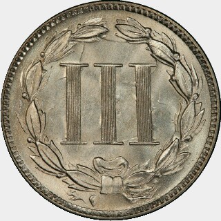 1887  Three Cent reverse