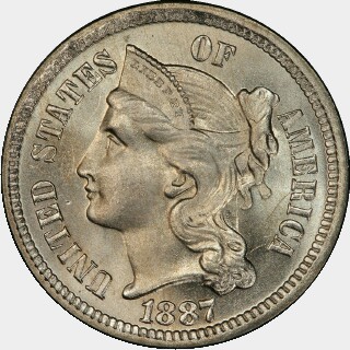 1887  Three Cent obverse