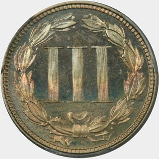 1866 Proof Three Cent reverse