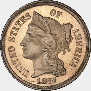 1877 Proof Three Cent obverse