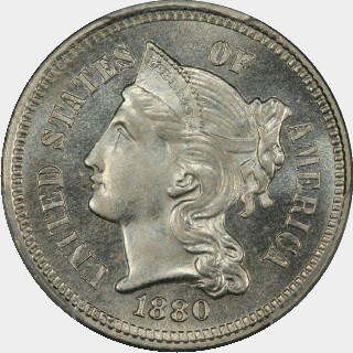 1880 Proof Three Cent obverse