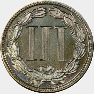 1884 Proof Three Cent reverse