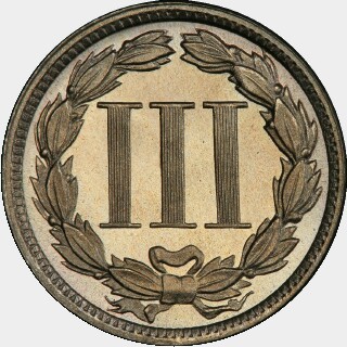 1886 Proof Three Cent reverse