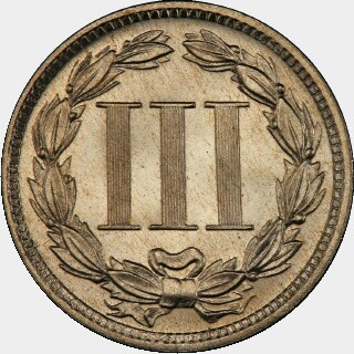 1888 Proof Three Cent reverse