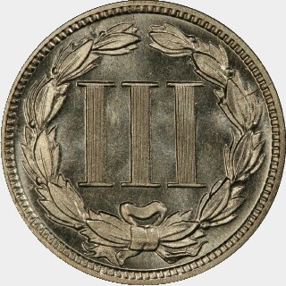 1889 Proof Three Cent reverse