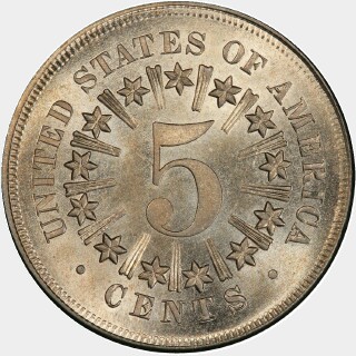 1866  Five Cent reverse