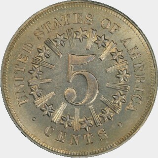 1867  Five Cent reverse