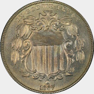 1867  Five Cent obverse