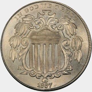 1867  Five Cent obverse