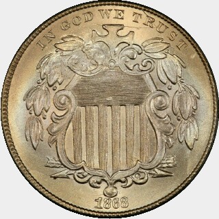 1868  Five Cent obverse