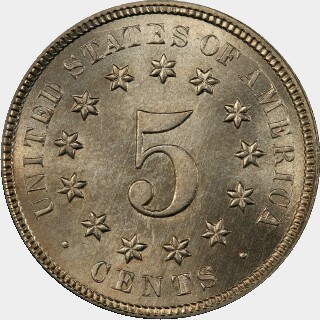 1869  Five Cent reverse