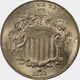1869  Five Cent obverse