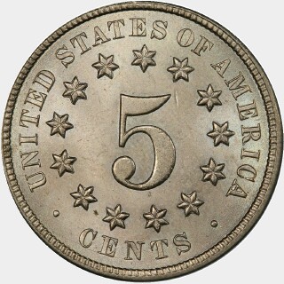 1870  Five Cent reverse