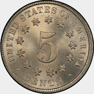 1871  Five Cent reverse