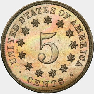 1874  Five Cent reverse