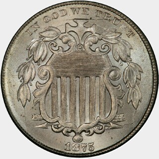 1875  Five Cent obverse