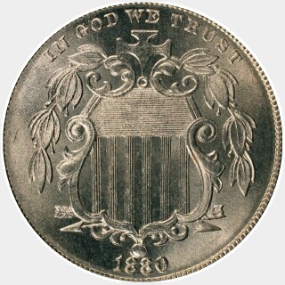 1880  Five Cent obverse