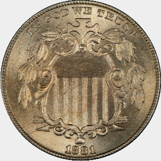 1881  Five Cent obverse