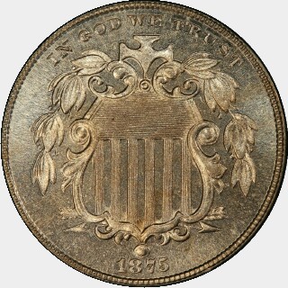 1875 Proof Five Cent obverse