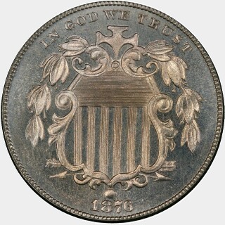1876 Proof Five Cent obverse