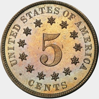 1877 Proof Five Cent reverse
