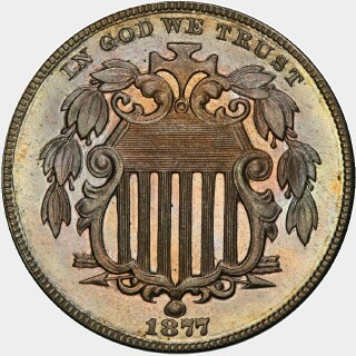 1877 Proof Five Cent obverse