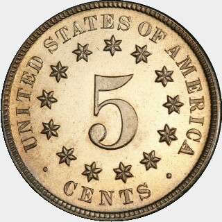 1878 Proof Five Cent reverse