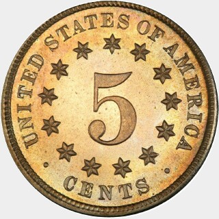 1879 Proof Five Cent reverse