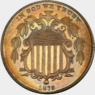 1879 Proof Five Cent obverse