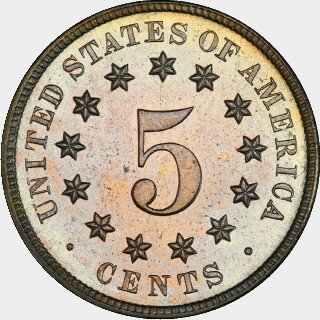 1881 Proof Five Cent reverse