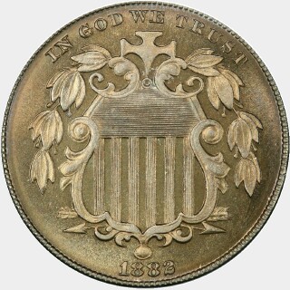 1882 Proof Five Cent obverse