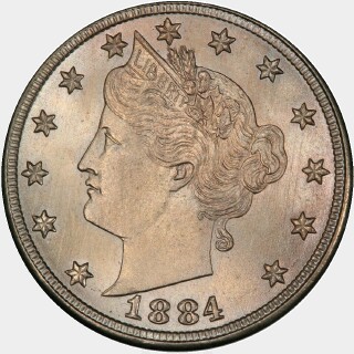 1884  Five Cent obverse