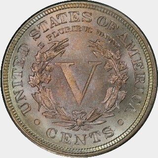 1885  Five Cent reverse