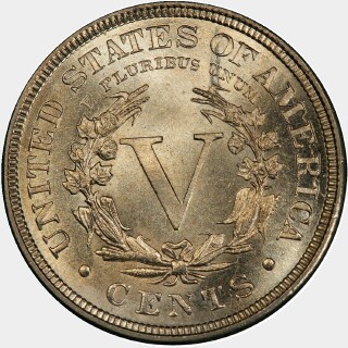 1886  Five Cent reverse