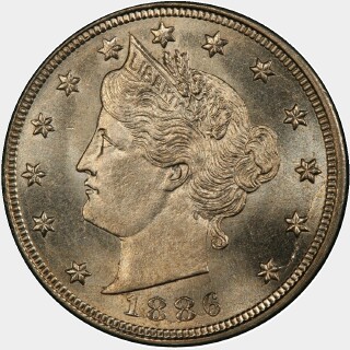 1886  Five Cent obverse