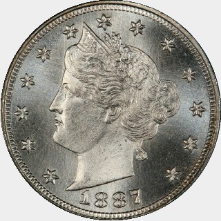 1887  Five Cent obverse