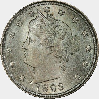 1893  Five Cent obverse